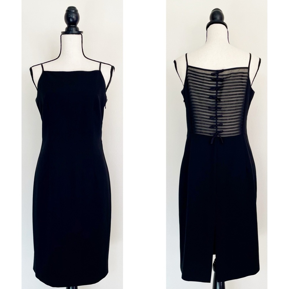 Vintage 90s Sheer Back Little Black Dress